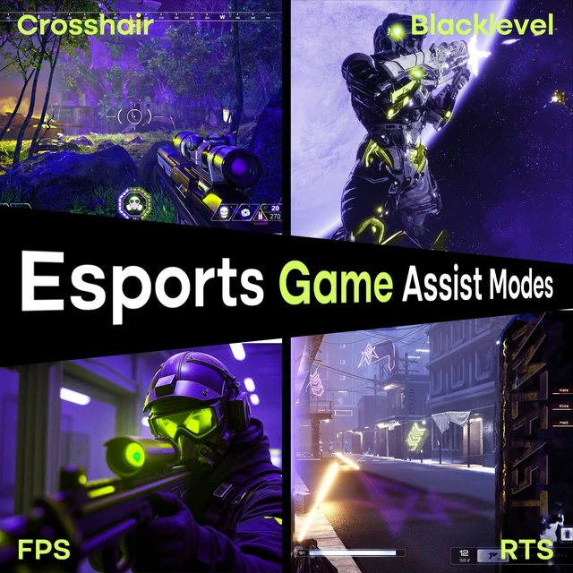Alt view image 6 of 7 - 27 Inch Gaming Monitor, 240Hz 1ms FHD 1080P, Adaptive Sync, HDR400 4000:1, 125% sRGB, Built-in Speakers, HDMI/DP, VESA, Retractable Headphone Holder, AMZG27F5 Pro for Competitive FPS
