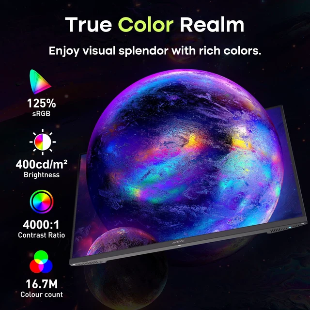 Alt view image 5 of 7 - 27 Inch Gaming Monitor, 240Hz 1ms FHD 1080P, Adaptive Sync, HDR400 4000:1, 125% sRGB, Built-in Speakers, HDMI/DP, VESA, Retractable Headphone Holder, AMZG27F5 Pro for Competitive FPS