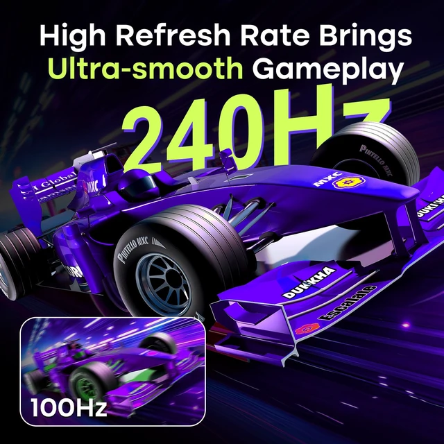 Alt view image 2 of 7 - 27 Inch Gaming Monitor, 240Hz 1ms FHD 1080P, Adaptive Sync, HDR400 4000:1, 125% sRGB, Built-in Speakers, HDMI/DP, VESA, Retractable Headphone Holder, AMZG27F5 Pro for Competitive FPS