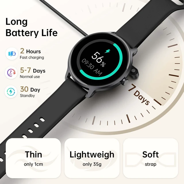 Alt view image 7 of 7 - Smart Watch for Women Men, 1.27" HD AMOLED Stylish Smartwatch (Answer/Call) for iPhone/Android/Samsung, Fitness Tracker with 120+ Sport Modes, Heart Rate/Sleep/Health Monitor, IP68 Waterproof, 2 Bands