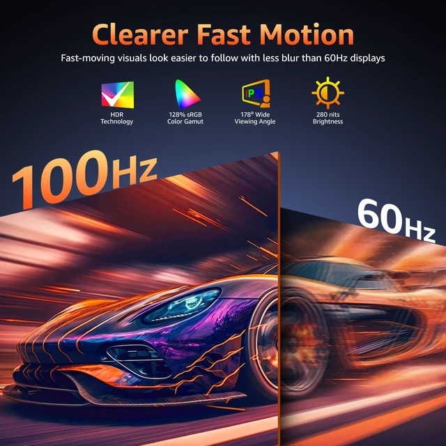 Alt view image 2 of 7 - Portable Monitor for Laptop MacBook Surface PC Xbox PS5, Travel Monitor Second Screen for Laptop, HDMI USB-C VESA Compatible Built-in Speaker, 18.5