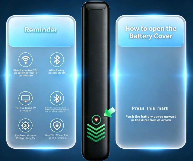 Alt view image 5 of 7 - Smart Replacement for TCL TV Remote Control Universal, Motion Backlit, Voice & Bluetooth, fits TCL Google TV/Fire/Android TVs 2016-2026