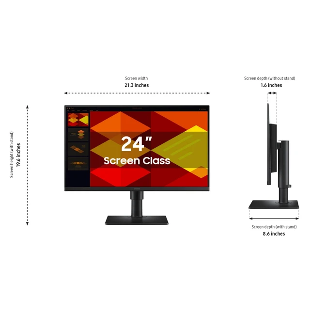 Alt view image 4 of 7 - 24 (S40GD) Borderless Business Monitor with IPS Panel 100Hz Refresh Rate, Eye Saver Mode, Ergonomic Design, Game Picture Mode, LS24D408GANXGO