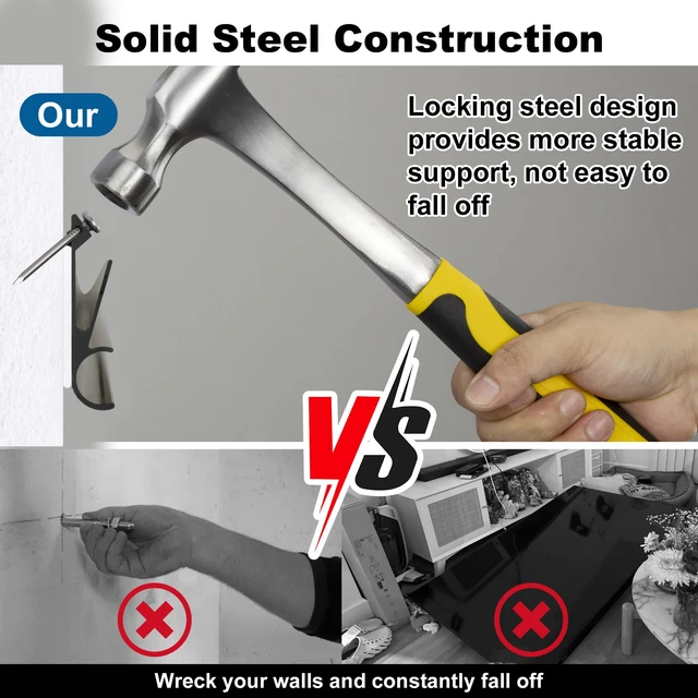 Alt view image 6 of 7 - Studless TV Wall Mount, Alloy Steel, Hold 200 Lbs,43 to 120Inch TVs No Drill, No Stud Drywall Install, All Hardware Included,Level, Max VESA900x600mm,Renter Friendly, Low Profile Bracket Hanger