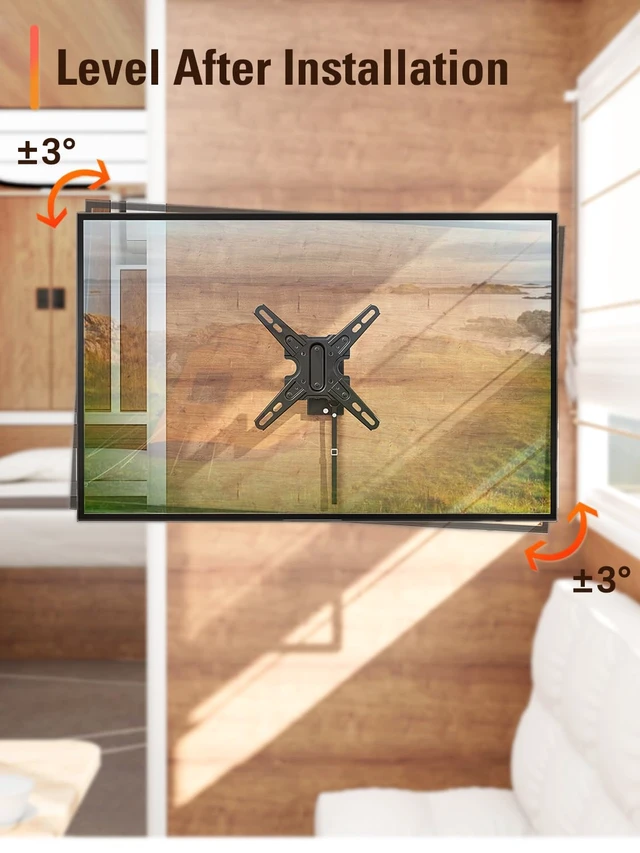 Alt view image 5 of 7 - UL Listed Lockable RV TV Mount for 13-43 TV up to 22lbs for Camper Trailer Motor Home, Full Motion TV Wall Mount Quick Release with Dual Wall Plates, VESA 200mm, MD2212