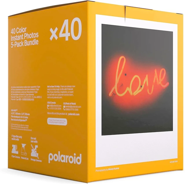 Alt view image 3 of 7 - Polaroid Instant Color Film for i-Type Cameras 5 Pack, 40 Instant Photos, Works with Polaroid Now, Now+, I-2, & Lab, Bundle with a Cleaning Cloth