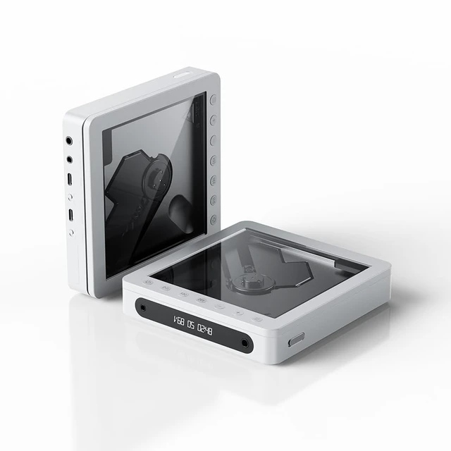 Alt view image 5 of 6 - DM13 Multifunctional Portable Stereo CD Player with Long-Lasting Battery, Supports USB Ripping, Optical/coaxial/3.5mm/4.4mm outputs (Skylight Bluetooth)
