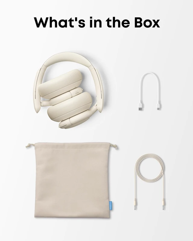 Alt view image 6 of 7 - by Anker Q30 Hybrid Active Noise Cancelling Headphones, White Over-Ear, Bluetooth, Multiple Modes, Hi-Res, Custom EQ via App, 50H ANC Playtime, Comfortable Fit, Multipoint Connection