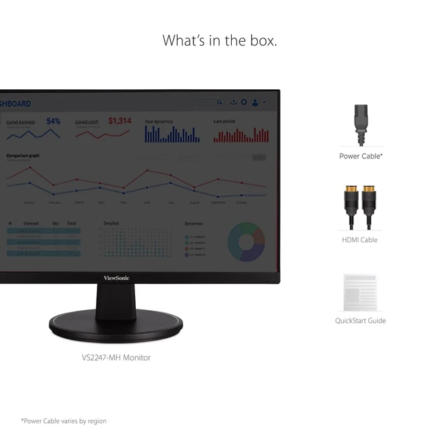 Alt view image 7 of 7 - VS2247-MH 22 Inch 1080p Monitor, 100Hz Refresh Rate for Smooth Home and Office Viewing, Eye Care Technology, Thin Bezels, HDMI, and VGA Inputs