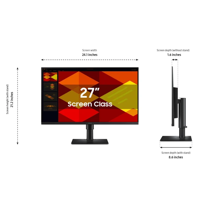 Alt view image 4 of 7 - 27 (S40GD) Borderless Business Monitor with IPS Panel 100Hz Refresh Rate, Eye Saver Mode, Ergonomic Design, Game Picture Mode, LS27D408GANXGO