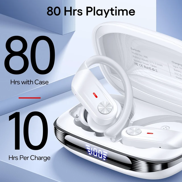 Alt view image 4 of 7 - Hybrid Active Noise Cancelling Wireless Ear Buds 80 Hrs Playtime Hi-Res Stereo Quality Bluetooth Earbuds with Transparency Mode Headphones Bluetooth Earhooks ANC Earphones for Work Sports Travel