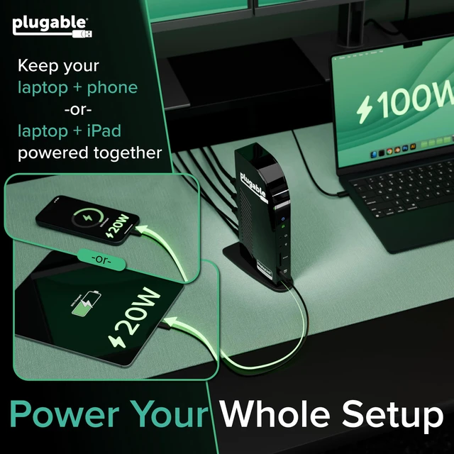 Alt view image 4 of 7 - USB-C Triple Monitor Docking Station, 13-in-1, 100W Charging Laptop Dock for Mac (DisplayLink Driver Required), Windows, Chrome, 3 HDMI, Gigabit Ethernet, SD, USB-C 20W, 4 USB, UD-ULTCDL
