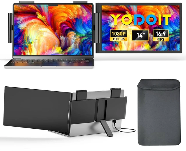Main image of Laptop Screen Extender, 14" FHD 1920×1080 Travel Monitor with USB Type C Port and Built-in Speakers Compatible with MacBook