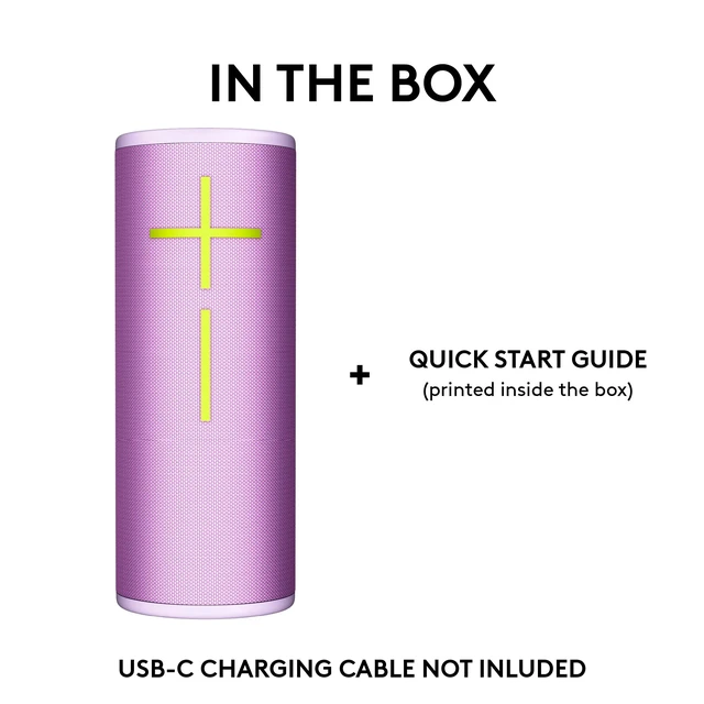 Alt view image 7 of 7 - MEGABOOM 4 Waterproof Bluetooth Speaker - Lilac Immersive 360-degree sound, balanced bass, floating design, 20-hour battery, 147ft (45m) range