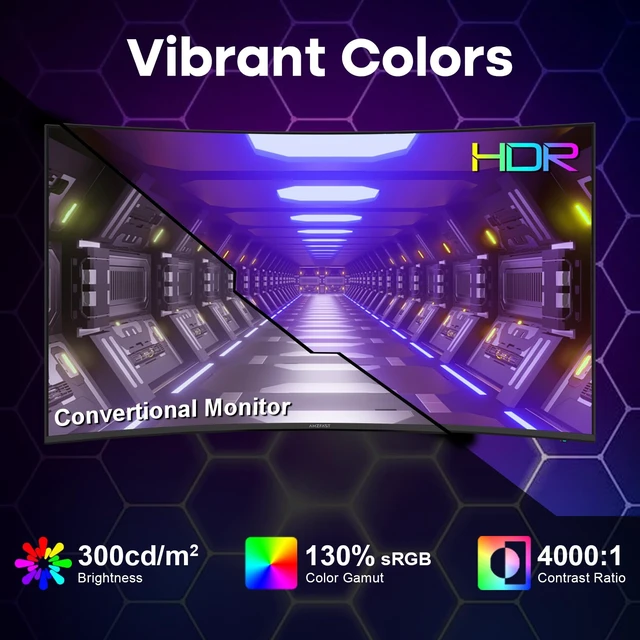 Alt view image 6 of 7 - 27 inch 240Hz Curved Monitor, FHD 1080p Gaming Monitor, Built-in Speakers, FreeSync, MPRT 1ms, 130% sRGB, 4000:1, 1500R, VESA Mount, HDMI 2.0&DP 1.4, Exchange, AMZG27C1 Pro