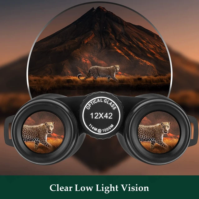 Alt view image 5 of 7 - 12x42 High Powered Binoculars for Adults, Phone Adapter and Tripod BAK4 Prism, FMC Optics, Waterproof, 367ft Wide View, 18.5mm Eyepieces for Bird Watching Cruise Travel Wildlife Viewing Sports
