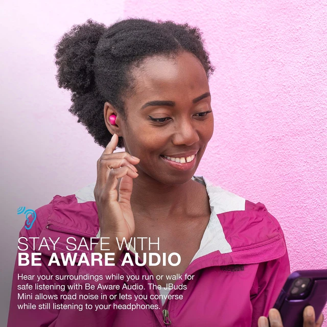 Alt view image 6 of 6 - JBuds Mini True Wireless Earbuds, Bluetooth multipoint, hot Pink