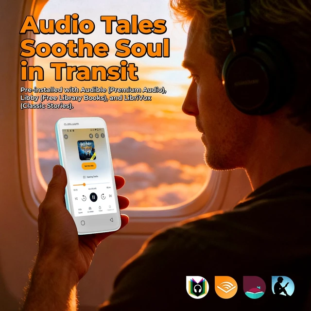 Alt view image 2 of 7 - 96GB MP3 Player with Bluetooth 5.0 and WiFi, Music Player with Spotify, Audible, Pandora, Libby, Spotify Kids, 4" Touchscreen Android MP4 Player with HiFi Sound (Mint Green)
