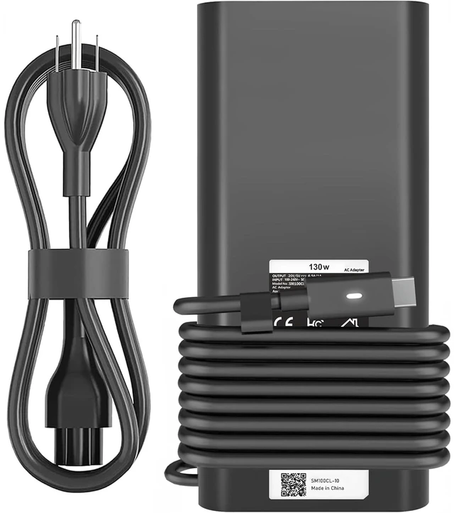 Main image of 130W USB C Laptop Charger Compatible with Dell Precision 5570 5560 5550 5530 5760 5750 3560 Latitude 7410 7310 7210 9410 9510 5420 5520 5510 XPS 15 17 2in1 9575 9500 9700 Power Cord