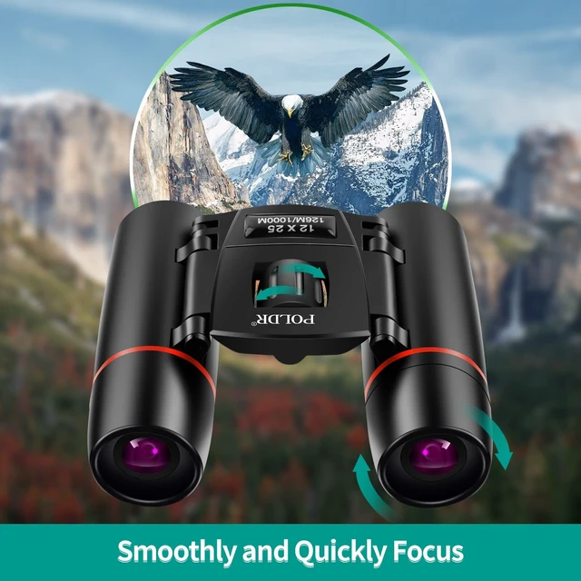 Alt view image 6 of 7 - 12X25 Small Binoculars with Clear Vision, Pocket Compact Lightweight, Portable, Design for Adults Theater Concert Opera Travel Bird Watching Hiking Cruise