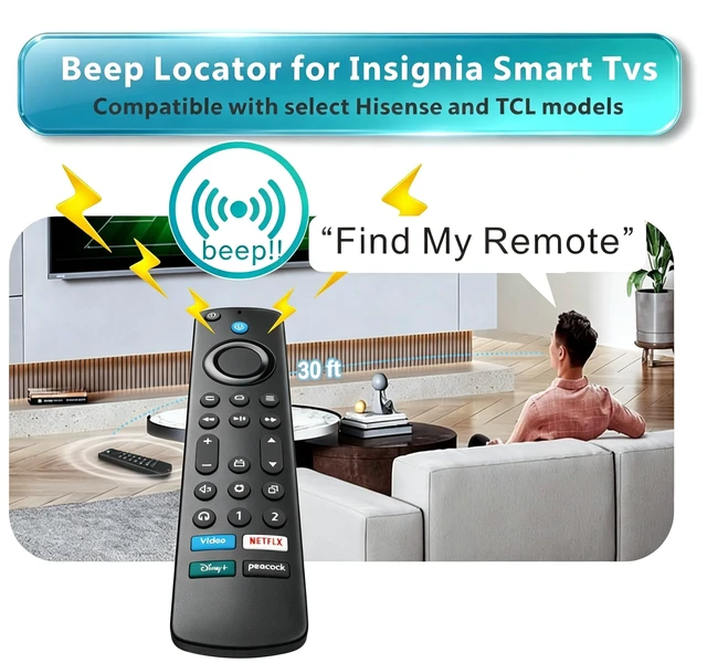 Alt view image 5 of 7 - Replacement for Insignia TV Remote, Insignia Fire TV Remote 2026-2020, Universal for Toshiba Hisense TCL Ember Fire Smart TV, Remote Finder, Smooth feel, Premium
