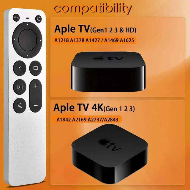 Alt view image 3 of 7 - Replacement Remote Control for Apple TV/Apple HD/Apple TV 4K Compatible with Apple TV/Apple TV HD/4K A1218 A1378 A1427 A1469 A1625 A1842 A2169 A2737 A2843 with TV Control Function