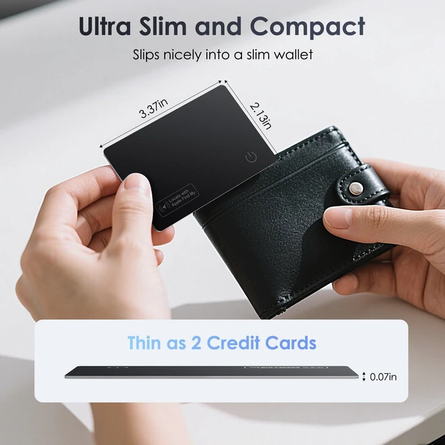 Alt view image 3 of 7 - Wallet Tracker Card 4 Pack - Compatible with Apple Find My iOS Only 0.07in Slim, IP68 Waterproof, Item Locator for Luggage, Passports, Purse, Gift for Men Women