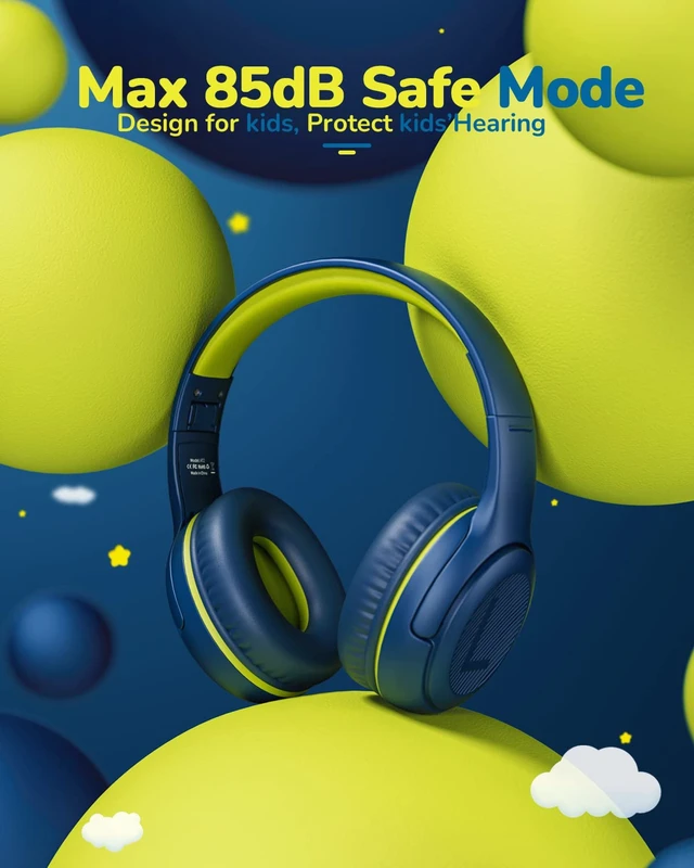Alt view image 7 of 7 - AT2 2PCS Kids Headphones for School Travel, 85/94dB Safe Volume 3.5mm Jack, HD Mic, Portable Wired Headphone with Shareport, Stereo Sound On-Ear Headphones for Toddler Kids Girls Boys
