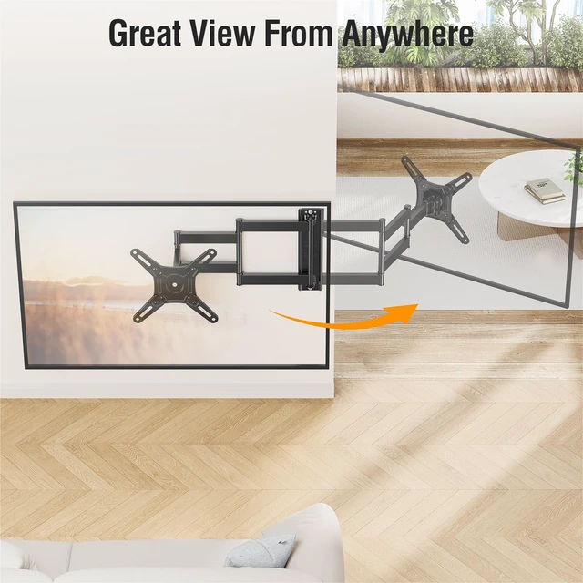 Alt view image 2 of 7 - 21.7in Long Arm TV Mount for 14-42" TVs Monitors, Max VESA 200x200 Full Motion Swivel & Tilt tv wall mount, Max 44 Lbs Load, sturdy tv mount bracket for corner & homeoffice installation