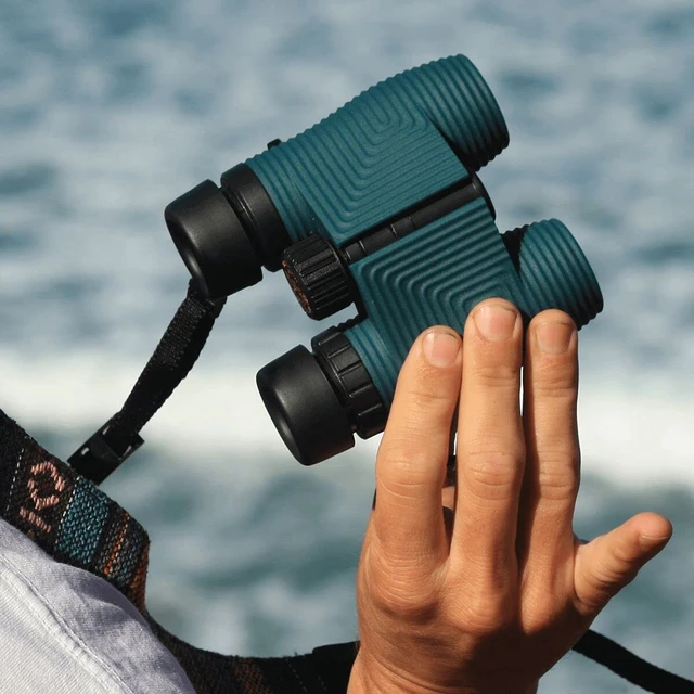 Alt view image 6 of 6 - Standard Issue 10x25 Waterproof Binoculars Lightweight, Compact, 10x Magnification, Wide View, Multi-Coated Lenses for Bird Watching, Hiking, Camping, and Outdoor Activities - Blue