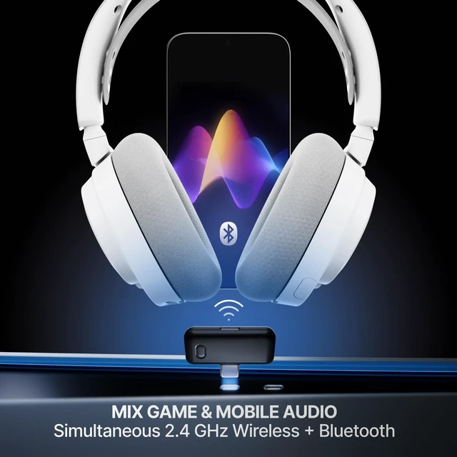 Alt view image 5 of 7 - Arctis Nova 7 Wireless Gen 2 Gaming Headset - Real-Time App Control, 50+ HR Play, Neodymium Drivers, Mix 2.4GHz/Bluetooth, PC, PS5, PS4, Switch 1/2, Mobile - White
