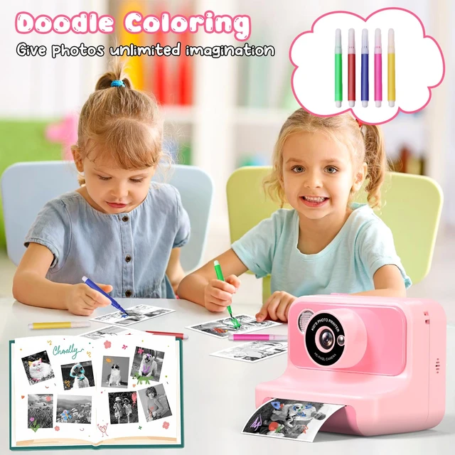 Alt view image 7 of 7 - Kids Camera Instant Print, Kids Camera 1080P HD Video Digital Camera Christmas Birthday Gifts for Girls and Boys, Toddler Toy for 3-12 Years Old