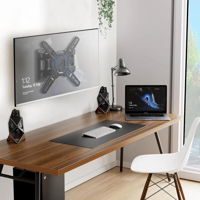 Alt view image 6 of 7 - Full Motion TV Wall Mount for 1343 inch TVs up to 44 lbs Max VESA 200x200mm, corner tv wall mount for TV & Monitors, articulating arms, Extension, swivel, tilt and rotation