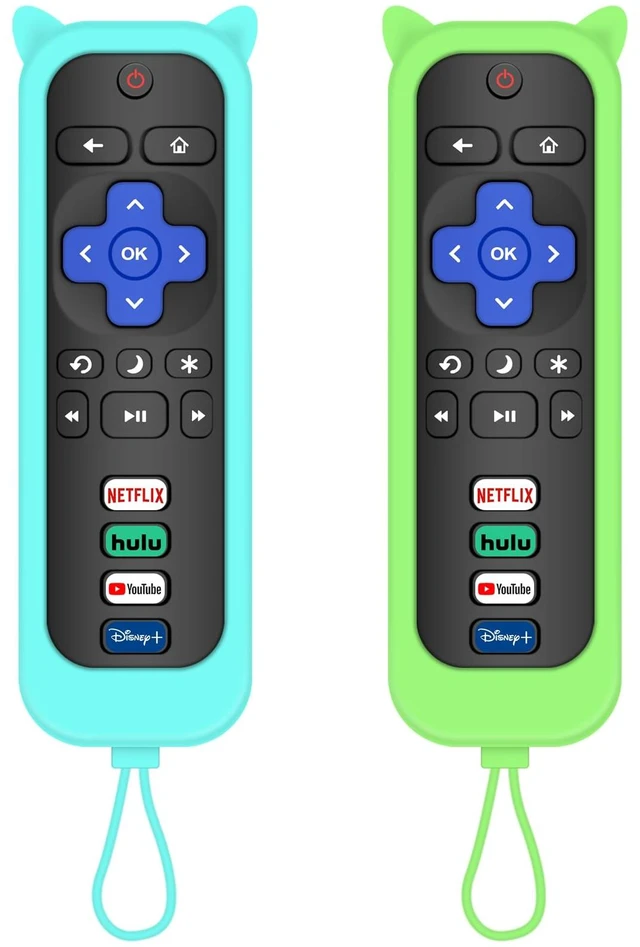 Main image of 2 Pack Remote for Roku TV & Cover for Roku TV Only (Green & Blue) Compatible with TCL Roku/Onn Roku/Hisense Roku/Philips Roku TV Remote