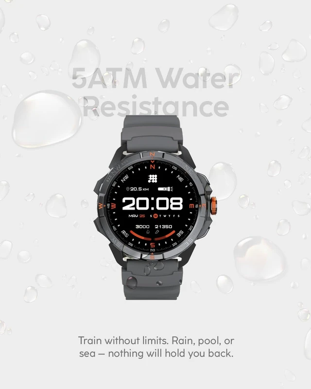 Alt view image 6 of 7 - Terra Rugged Smartwatch with Dual-Band GPS Orange 1.48 AMOLED, Offline Maps, VITA AI, AI Coach, Readiness Score, 5ATM, 14-Day Battery