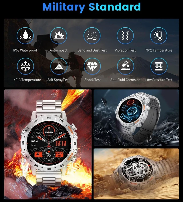 Alt view image 6 of 7 - Smart Watches for Men(Answer/Calls),1.39 inch Touchscreen/5ATM Waterproof/120+ Sports Modes Fitness Watch with Heart Rate for Android/iOS BW1846R