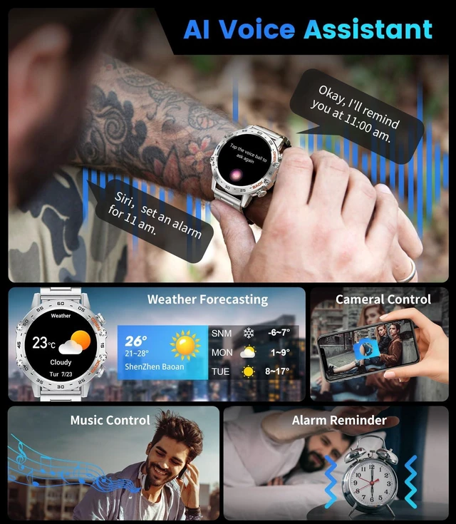Alt view image 7 of 7 - Smart Watches for Men(Answer/Calls),1.39 inch Touchscreen/5ATM Waterproof/120+ Sports Modes Fitness Watch with Heart Rate for Android/iOS BW1846R