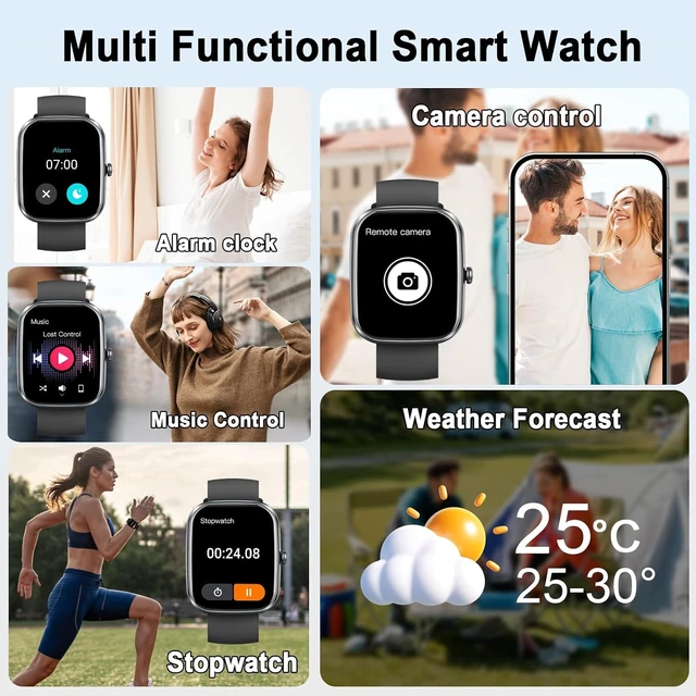 Alt view image 6 of 7 - AI Smart Watch with ChatGPT, 1.91" HD Display Smartwatch with Bluetooth Calling for Men Women, 110+ Sports Modes, Heart Rate/Blood Oxygen Monitoring/Sleep Tracking, IP68 Fitness Watch for Android iOS