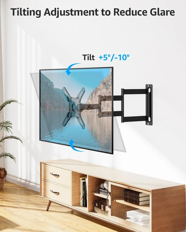 Alt view image 6 of 7 - Full Motion TV Wall Mount for Most 13-42 inch TVs, 21.7'' Long Extension Articulating Arm with Swivel Tilt Rotation, Corner TV Mount Wall Bracket for Monitor, Max VESA 200x200mm, Holds 44 lbs