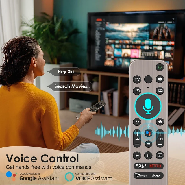 Alt view image 4 of 7 - for Sony Bravia TV Remote Control, Universal for Sony Smart TV Replacement Voice Control, for Sony Bravia XBR XR KD KDL 4K UHD OLED HDR TVs, 6 Streaming Shortcuts, Easy Pairing