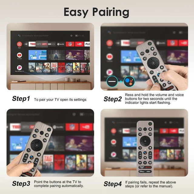 Alt view image 7 of 7 - for Sony Bravia TV Remote Control, Universal for Sony Smart TV Replacement Voice Control, for Sony Bravia XBR XR KD KDL 4K UHD OLED HDR TVs, 6 Streaming Shortcuts, Easy Pairing