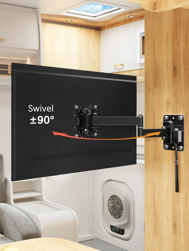 Alt view image 4 of 7 - Lockable RV TV Mount for Most 10-26 Inch Flat Screen, 33 lbs RV TV Mount Bracket for Camper Trailer Truck Boat, Full Motion RV TVs Wall Mount Quick Release Lock, VESA 100x100mm, MD2209