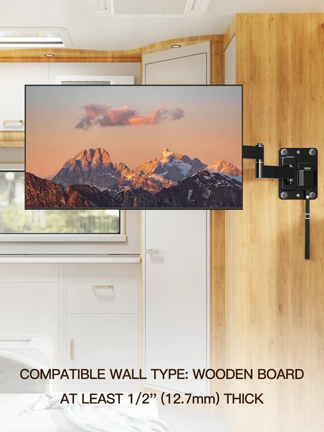 Alt view image 6 of 7 - Lockable RV TV Mount for Most 10-26 Inch Flat Screen, 33 lbs RV TV Mount Bracket for Camper Trailer Truck Boat, Full Motion RV TVs Wall Mount Quick Release Lock, VESA 100x100mm, MD2209