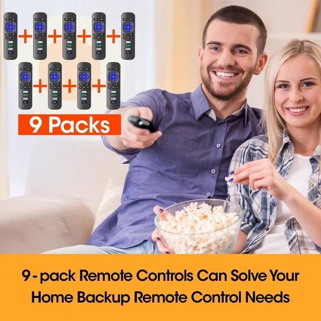 Alt view image 7 of 7 - 9 Pack Replacement Remote Control Only for Roku TV, Compatible with TCL Roku/Hisense Roku/Sharp/Philips/Onn Roku Smart TV(Not for Roku Stick and Box)