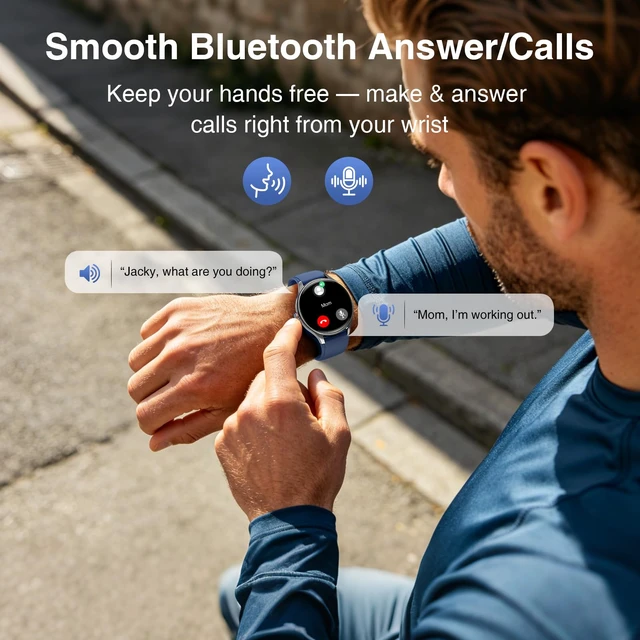 Alt view image 3 of 7 - Smart Watch for Men Women, 105+ Sports Modes Fitness Tracker (Blue) 1.57" HD Display, BT Call/Answer, IP68 Waterproof, 7/24 Heart Rate/Sleep/Stress Monitor, AI Voice, 105+ Sports Modes