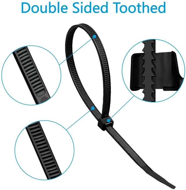 Alt view image 6 of 7 - Zip Ties 12 inch (4000 Pack), 85 lb, Double-sided Toothed, Delivering 1.7X Tensile Strength in the Same Specs, Black, Heavy Duty Cable Ties