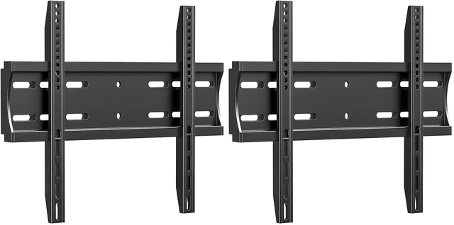 Main image of 43 50 55 inch Fixed Low Profile TV Wall Mount for 24-65 inch LED/LCD & Flat/Curved TVs, Universal Wall Mount Bracket with Safe Lock, Max VESA 400x400mm, up to 99Lbs & 16 '' Stud (Pack of 2)