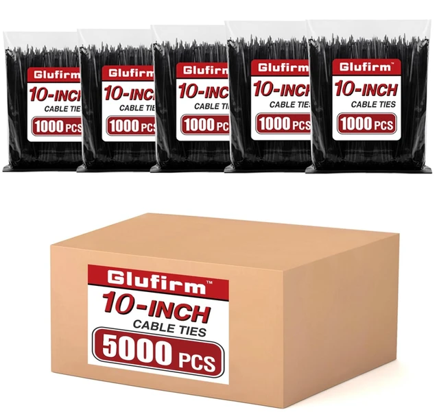 Main image of Zip Ties 10 inch (5000 Pack), Black Cable Ties, 45lb Tensile Strength, Wire Ties