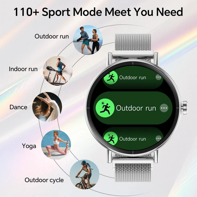 Alt view image 6 of 7 - Smart Watch for Men Women,1.57" Touchscreen,Round Fitness Trackers Answer/Make Call,Heart Rate/Sleep/SpO2,Compatible for iPhone/Samsung/Android,IP68 Waterproof,110+ Sport Mode,Metallic Silver