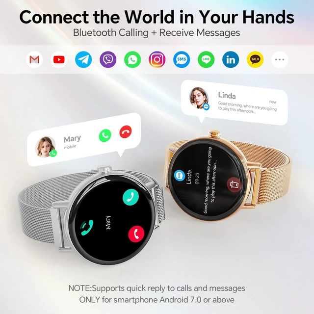 Alt view image 4 of 7 - Smart Watch for Men Women,1.57" Touchscreen,Round Fitness Trackers Answer/Make Call,Heart Rate/Sleep/SpO2,Compatible for iPhone/Samsung/Android,IP68 Waterproof,110+ Sport Mode,Metallic Silver